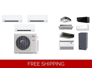 C&H 3-Zone 25.1 SEER2 Mini Split Heat Pump AC (-13°F) E-Star: 14 EER/9.8 HSPF (R454B)